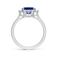 thumbnail image 2 of ANGARA Lab Grown 3.3 Ct Blue Sapphire Halo Engagement Ring for Women in 14K White Gold (Size-10x8mm) | September Birthstone, Anniversary, Jewelry Gift for Women | Lab-Grown Blue Sapphire Ring, 2 of 8