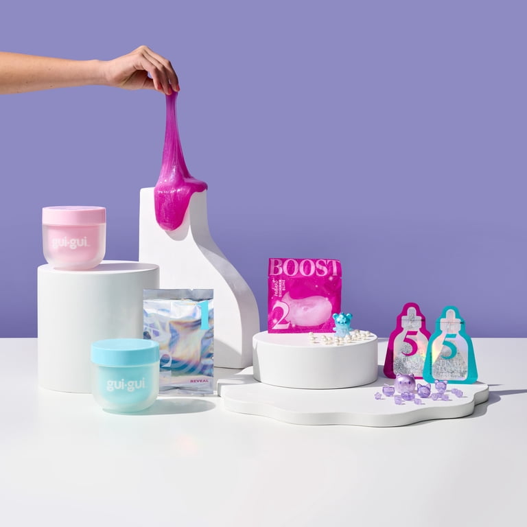 Gui Gui Shimmer Deluxe Duo Pack, 2 Iridescent Slimes, Level up