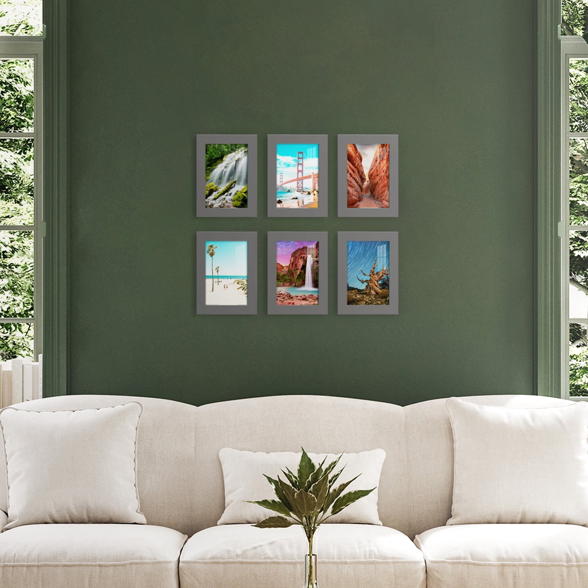 Wexford Home Modern 5" x 7" Grey Picture Frame (Set of 6)