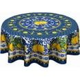 thumbnail image 1 of Blue Lemon Tablecloth Round 60 Inch Boho Floral Fabric Table Cover Washable Waterproof Table Cloth for Kitchen Dining Picnic Party Decor, 1 of 8