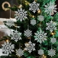 thumbnail image 2 of CoreLiving Silver Snowflakes Christmas Ornaments Bulk Pack - Plastic Hanging Snowflake Decorations for Holiday Winter Party Christmas Tree Decor, 36 Count, 2 of 5