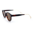 thumbnail image 4 of Round P3 Sunglasses Keyhole Bridge Metal Arms Classic Retro UV400 Tortoise Frame - Brown Lens, 4 of 6