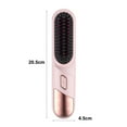 thumbnail image 5 of Tnobhg Hair Straightener Brush 4 Temperatures Fast Heating USB Rechargeable Cordless Negative Ions Hot Brush Electric Fluffy Curly Hair Styling Detangling Comb, 5 of 8