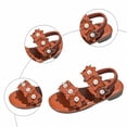 thumbnail image 4 of JAJAHO Girls Sandals Summer Open Toe Floral Design Outdoor Hook And Loop Flat Shoes For Little/Big Kids Lovely Shoes, 4 of 9