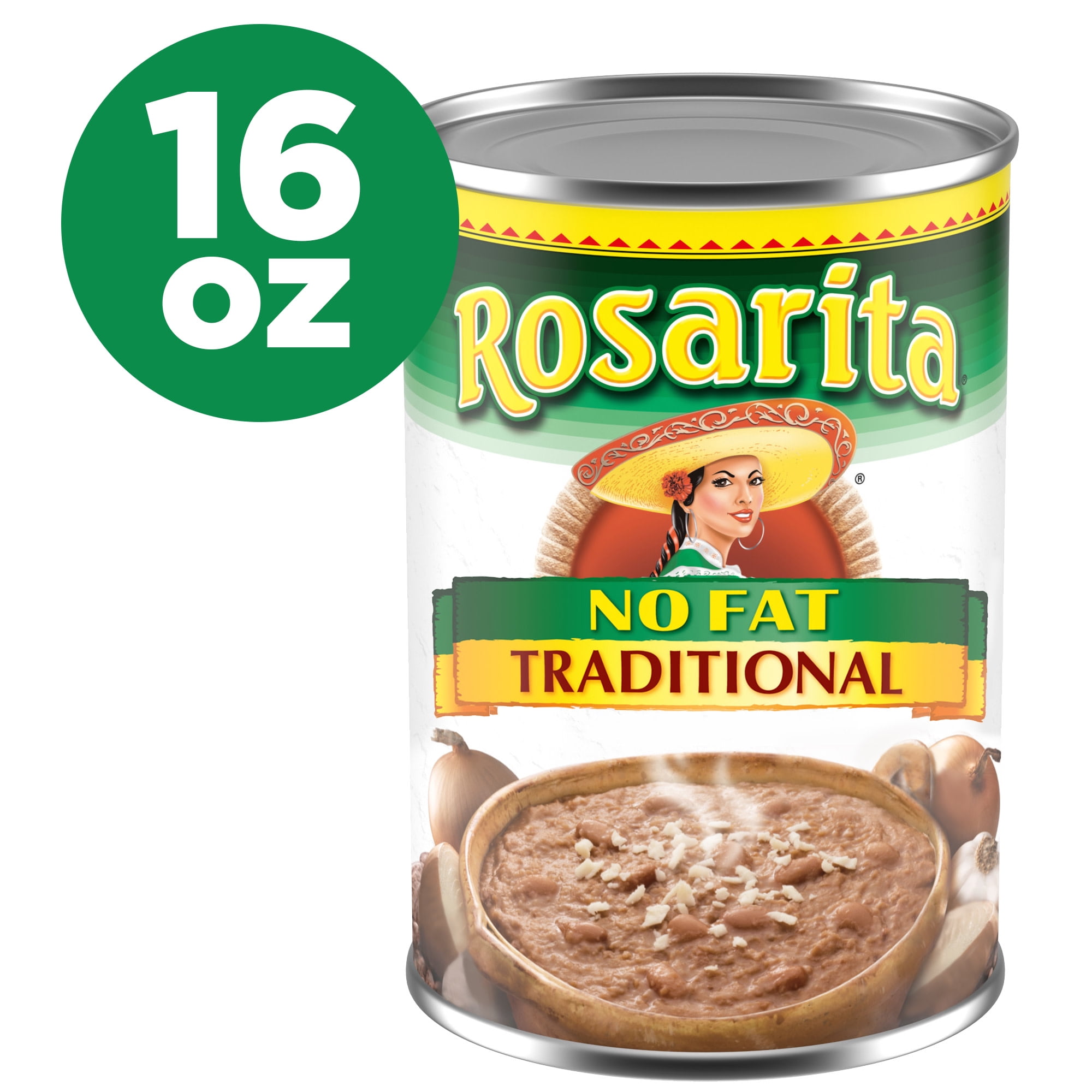 Rosarita Traditional Mexican Style Authentic Refried Beans, 16 oz