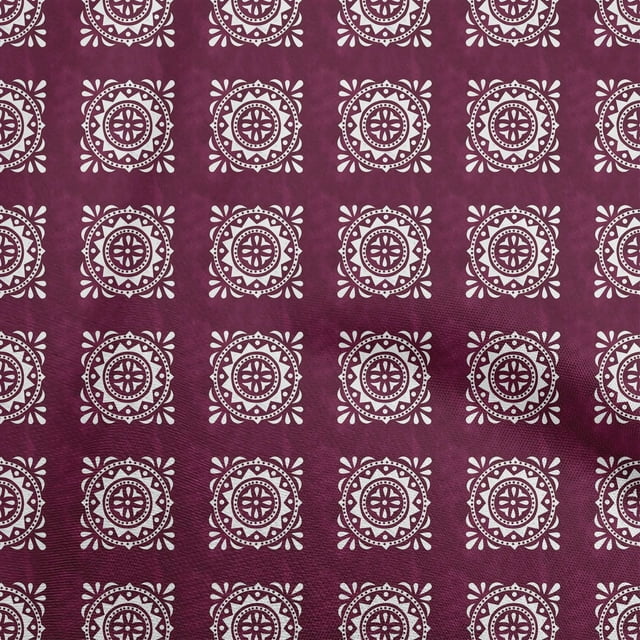 oneOone Cotton Silk Dark Magenta Fabric Block Craft Projects Decor Fabric Printed By The Yard 42 Inch Wide