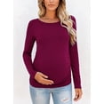 thumbnail image 4 of Long Sleeve Pregnancy Shirts Tops Maternity Clothes for Women 3-Pack, 4 of 8