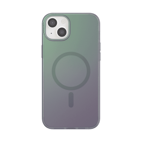 PopSockets iPhone 15 Plus Phone Case with MagSafe, Wireless Charging Compatible, Green - Nightshade
