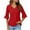 Red, variant on BangWanChi Long Sleeve Shirts for Women Women's Fashion Split Flare Sleeves V-Neck Casual Loose T-Shirt Top