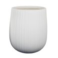 thumbnail image 2 of BenJara Keyan Accent Planter Set of 2, White Resin, Modern Round Textured, 2 of 5