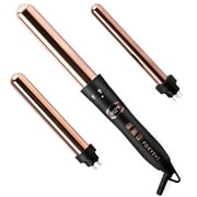 Foxybae The Trinity Travel Size 3 In 1 Titanium Hair Curling Wand, Rose Gold