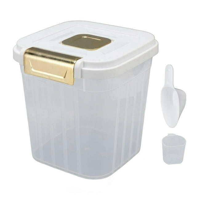 Multifunctional rice storage container for home, thick rice storage container, white color, 5 kg capacity