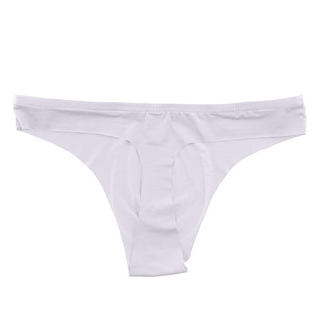 

JYNZ Mens Underwear Boxer Briefs Pack Men s Thong Underwear Seamless Low Rise Quick Drying Ice Silk Underwear White L