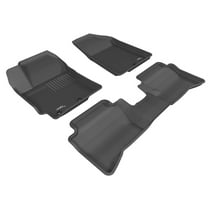 3D MAXpider Complete Set Custom Fit All-Weather Floor Mat for Select Kia Rio/Rio5 Models - Kagu Rubber (Black)