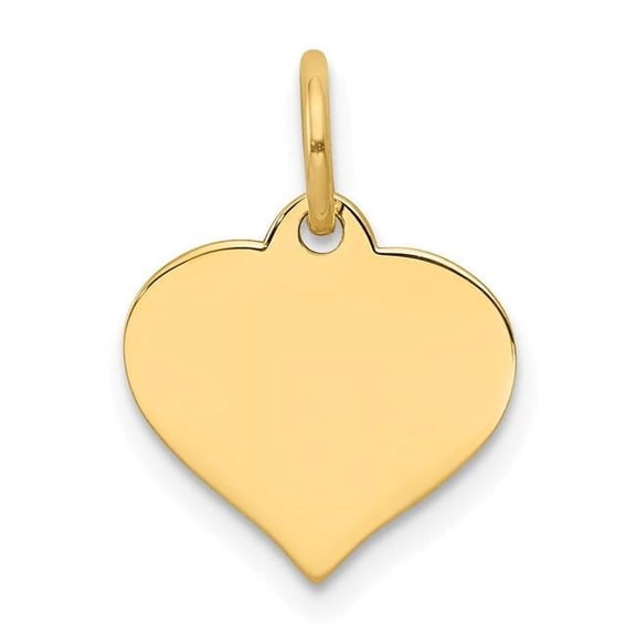 14k Plain .027 Gauge Engraveable Heart 14x12mm Disc Charm XM526/27