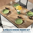 thumbnail image 6 of Studyset 5 Piece Dining Table Set,Wooden Kitchen Table Set with 4 PU Upholstered Chair,Industrial Metal Frame Dinette Set for 4,Square Dinner Table Set for Dinette,Breakfast, 6 of 8