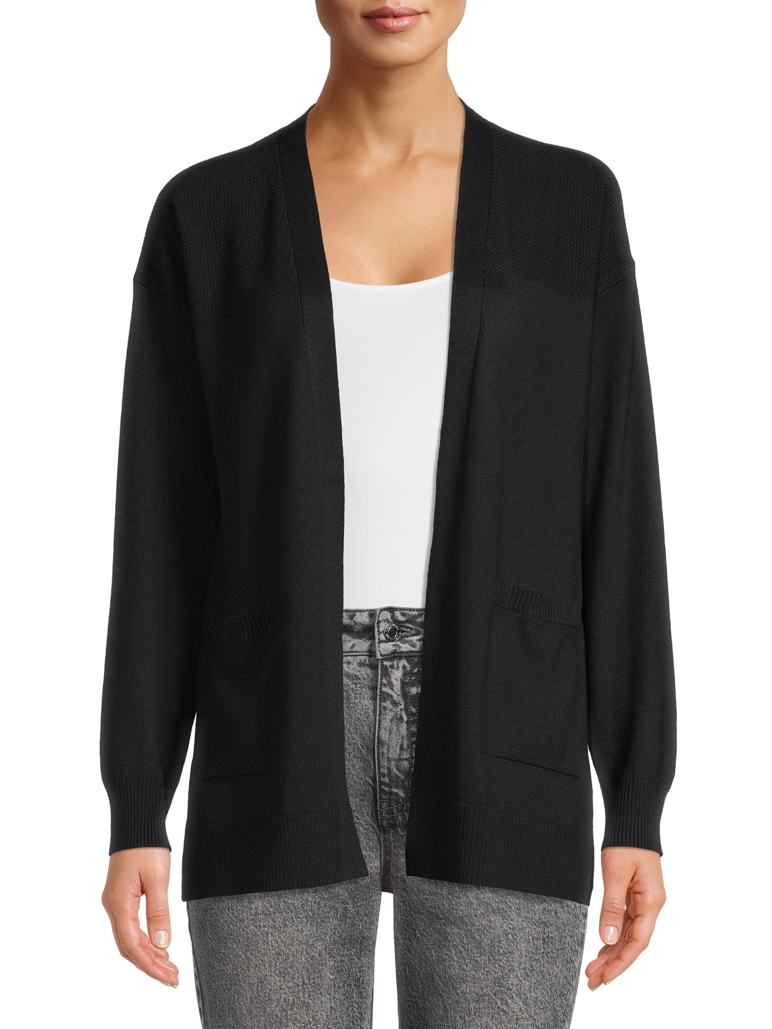 Time and Tru Women's Open Front Cardigan Sweater