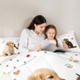 thumbnail image 4 of Homewish Pet Cat Dog Full Size Comforter Sets,Cartoon Animal Bedding Comforter Set,White,Butterfly Decor,Polkadot Reversible,3pcs,1 Comforter and 2 Pillowcases, 4 of 7