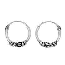 Sterling Silver Wavy Boho Hoop Wrap Statement Earrings 925 New Jewelry Female Unisex