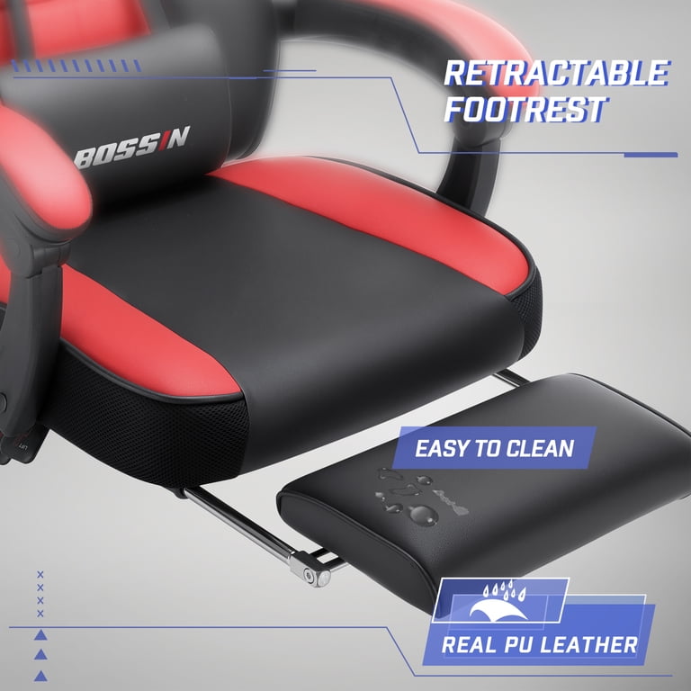 BOSSIN Big and Tall Gaming Chair, Massage, Footrest photo 5