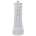 thumbnail image 3 of Steve Madden Womens Latch Leather Lace Up Platform Boots White 6.5 Medium (B,M), 3 of 3