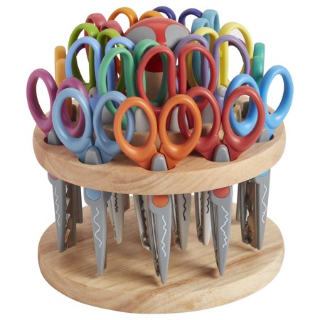 Kraft Edgers® Long and Wide Scissors with Rotating Hardwood Rack 20-Piece