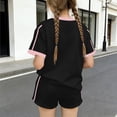 thumbnail image 4 of Edvintorg 2 Piece Outfits for Girls Loose Fit Short Sleeve Crewneck Casual Athletic Shirt and Boyshort Kids Clothes Girls Size 3-14, 4 of 6
