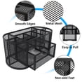 thumbnail image 5 of GARITIN Desk Organizer, Pen Holder with Drawers Pencil Holder for Desk Mesh Office Supply Organizer and Storage, Black, 5 of 7