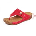 thumbnail image 5 of Womens Navy Wedge Sandals Comfortable Walking Shoes with Cushioned Insole, Breathable Cut-Out Thong Sandals for Women Casual Summer,Size 5.5, 5 of 9