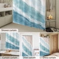 thumbnail image 6 of Shower Curtain Teal Blue Waves Bathroom Curtains with Hooks, Waterproof Fabric Gradient Summer Sandy Beach Bath Shower Curtains Set for Bathroom Bathtubs Decor 72x72 Inch, 6 of 9