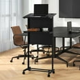 thumbnail image 5 of Costway 2 PCS Mobile Lectern Podium Height Adjustable Rolling Laptop Cart Black, 5 of 9