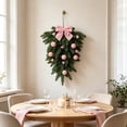 thumbnail image 5 of Aurorax Christmas Wreaths for Front Door,Artificial Norfolk Pine Wreath with with Pink Christmas Balls Pink Bow,Hanging Holiday Outdoor Wreaths for Windows, 5 of 6