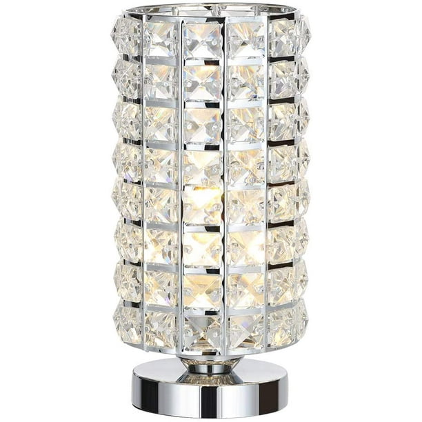 Elegant Crystal Bedside Night Light Lamp with Chrome Silver - Walmart ...