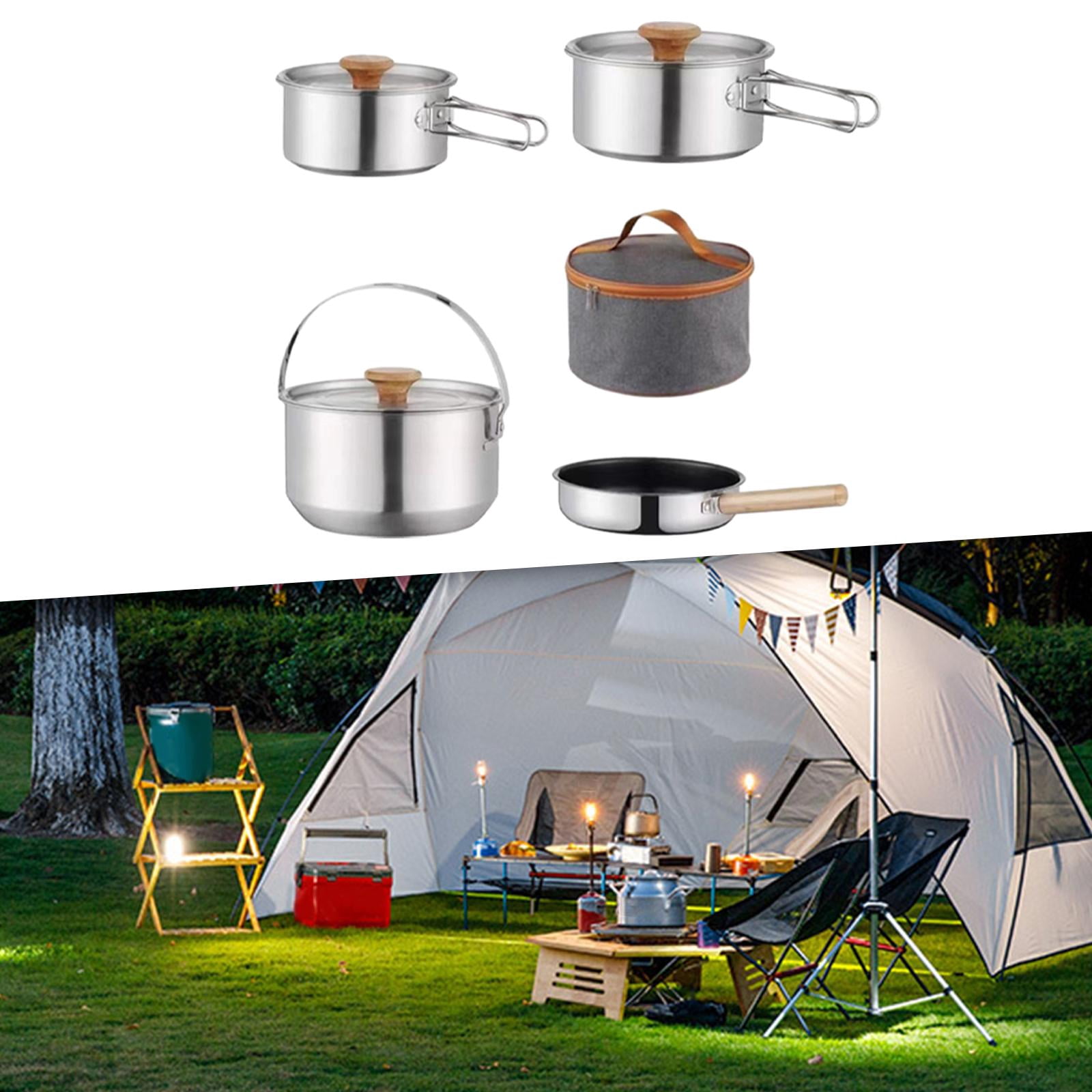 Nishiyuenyi Camping Cookware Kit Cooking Set Lightweight Frying Pan Outdoor Pot Cookset for without kettle