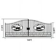 thumbnail image 3 of Chery Industrial 14x8 FT Dual Swing Driveway Gate, Decorative Steel Entrance Gate with Galvanized Welded Frame, Durable Rustproof Outdoor Patio & Garden Door,Ox Design, 3 of 8
