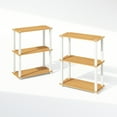 thumbnail image 2 of Furinno Turn-S-Tube 3-Tier Compact Multipurpose Shelf Display Rack with Square Tube, Beech/White, Set of 2, 2 of 6