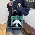 thumbnail image 3 of Bolso Mano Con Panda Peluche Felpa 24 Nuevos Estilos Cubo Peludo Cubierta para La Cara Lindo Gran Capacidad () Verde, 3 of 9
