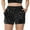 Black and Sliver, variant on Women's High-Waisted Sequin Shorts with Elastic Waistband and Side Pockets - Small, Black