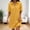 Yellow, variant on QUNYINEY Midi Everyday Dresses for Women Pink Short Sleeve Summer Faux Cotton Linen Shirt Dress Loose Fit with Pockets Button Collared Dresses