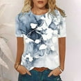thumbnail image 1 of Fiudx Ofertas Flash Del Día Camiseta Holgada Estampada con Cuello Redondo y Manga Corta para Mujer, 1 of 5