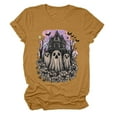 thumbnail image 5 of enyan Women Halloween Shirts Cute Spooky Season Fall Graphic Funny Tees Ghost Print T-Shirt Tops Yellow,XXXL, 5 of 5