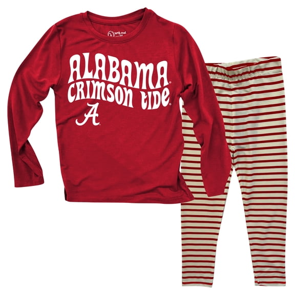 Infant Wes & Willy  Alabama Crimson Tide Long Sleeve Top and Striped Tri-Blend Leggings Set