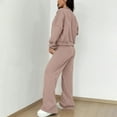 thumbnail image 5 of Women 2 Piece Outfits Sweatsuit Oversized Zip-Up Sweatshirt Sweatpants Tracksuit Sweat Lounge Matching Set 2025 Fall Trendy, 5 of 6