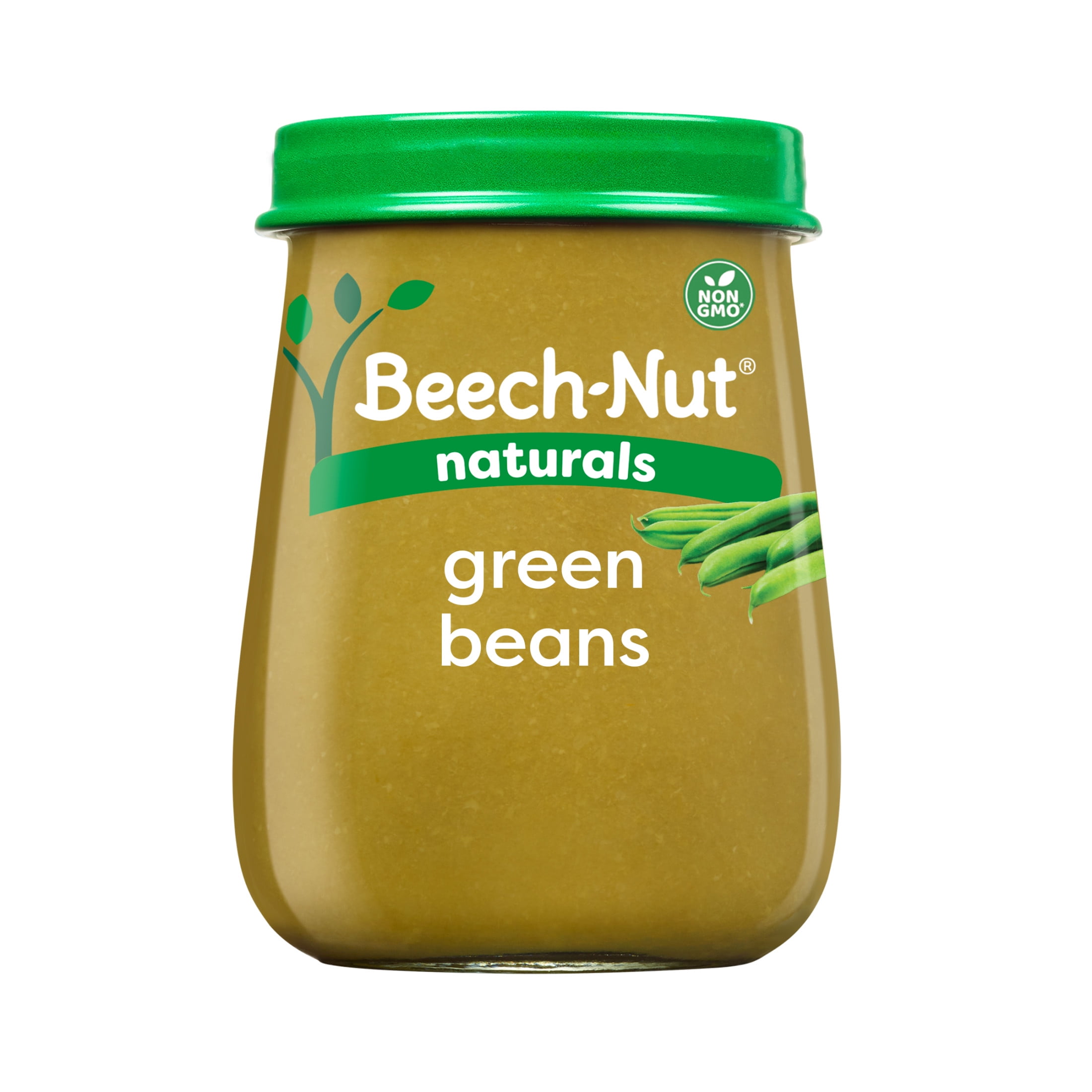 (10 pack) Beech-Nut Naturals Stage 1 Baby Food, Green Beans, 4 oz Jar