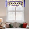 thumbnail image 3 of Mediterranean Style Lemon Floral Tie Up Valances Curtain, Adjustable Kitchen Blue Border Countryside Valances for Windows Decor, Rod Pocket Short Curtains Set for Bedroom/Bathroom, 54"x18", 3 of 9