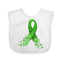 Inktastic Mental Health Awareness Ribbon with Green Hearts Boys or Girls Baby Bib