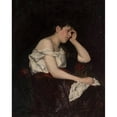 thumbnail image 2 of Stanisław Batowski-Kaczor 15x18 Black Ornate Wood Framed Double Matted Museum Art Print Titled - Woman in Reverie (1888), 2 of 5