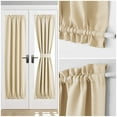 thumbnail image 4 of French Door Curtains, Thermal Insulated Drapes Rod Pocket Blackout Privacy Panel for Living Room Patio Glass Door Window ,1 Panel, 25 x 40 inch,Beige, 4 of 8