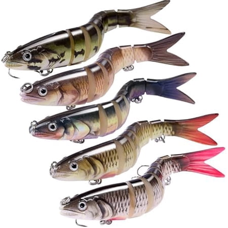 Fishing Lure Kit Topwater Bass Lures Fishing Lures Slow Sinking Swimming Lures Multi Jointed Swimbait Lifelike Hard Bait Trout Perch