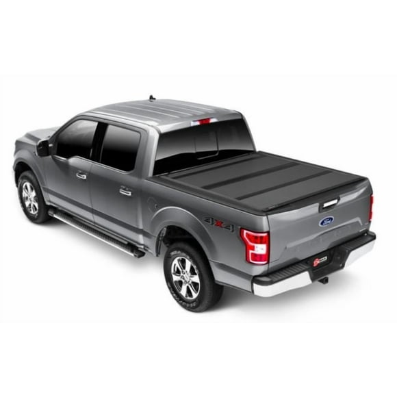 Fits 2022-2023 Ford Maverick BAK Industries Tonneau Cover 448324 BAKFlip MX4; Hard Folding; 2 Folds/3 Panels; Lockable Using Tailgate Handle Lock; Black Matte; Aluminum; Can Be Used With BAK Tool Box